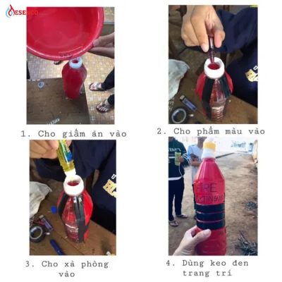 Quy trình 4 bước đầu tiên làm bình chữa cháy mini